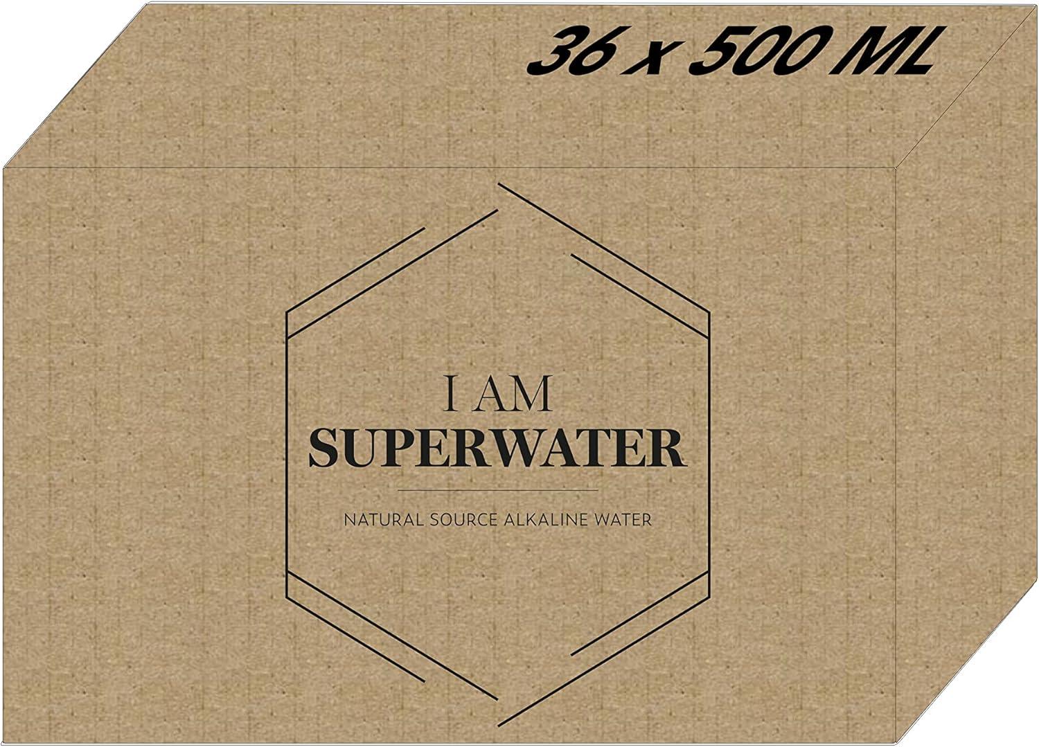 imageEau alcaline pH 9 basique 500 ml 36 bouteilles I am Superwater 3 x 12pack500 ml rPET 36 bouteilles 3 trays