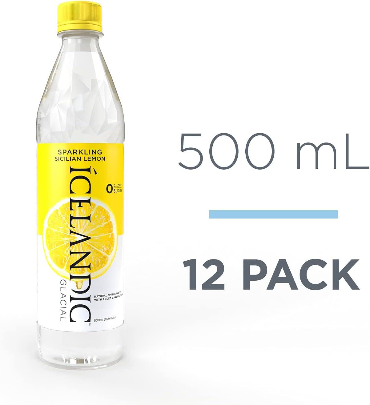 imageIcelandic Glacial Natural Spring Lot de 12 bouteilles deau alcaline 1 lSicilian Lemon