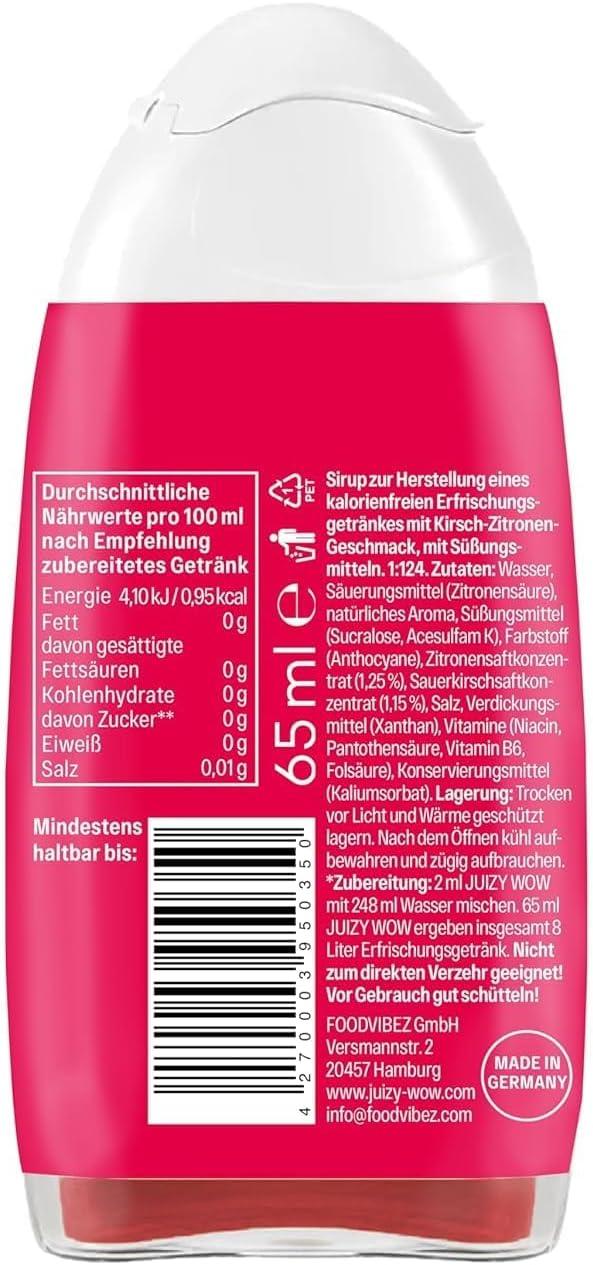 imageJUIZY WOW Sirop sans sucre 3 x 65ml Pink Grapefruit Jusqu 36L Sirop naturel pour boissons Zero Calories Vegan Bundle de 3 Boisson concentre prte lemploi More Juice Less CaloriesCherry Lemon