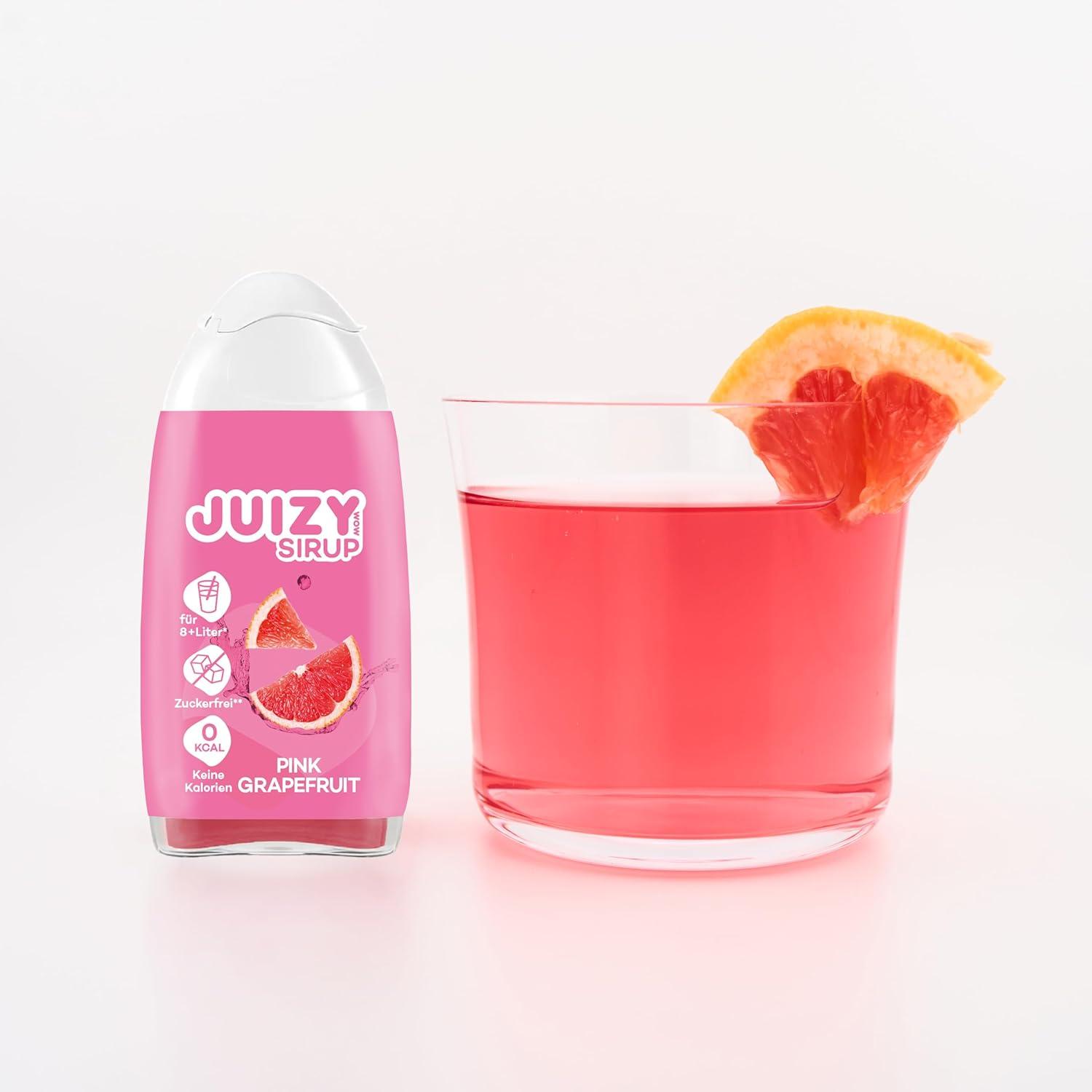 imageJUIZY WOW Sirop sans sucre 3 x 65ml Pink Grapefruit Jusqu 36L Sirop naturel pour boissons Zero Calories Vegan Bundle de 3 Boisson concentre prte lemploi More Juice Less CaloriesPink Grapefruit