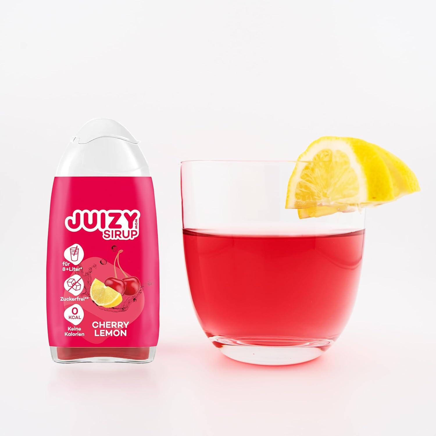 imageJUIZY WOW Sirop sans sucre 3 x 65ml Pink Grapefruit Jusqu 36L Sirop naturel pour boissons Zero Calories Vegan Bundle de 3 Boisson concentre prte lemploi More Juice Less CaloriesCherry Lemon