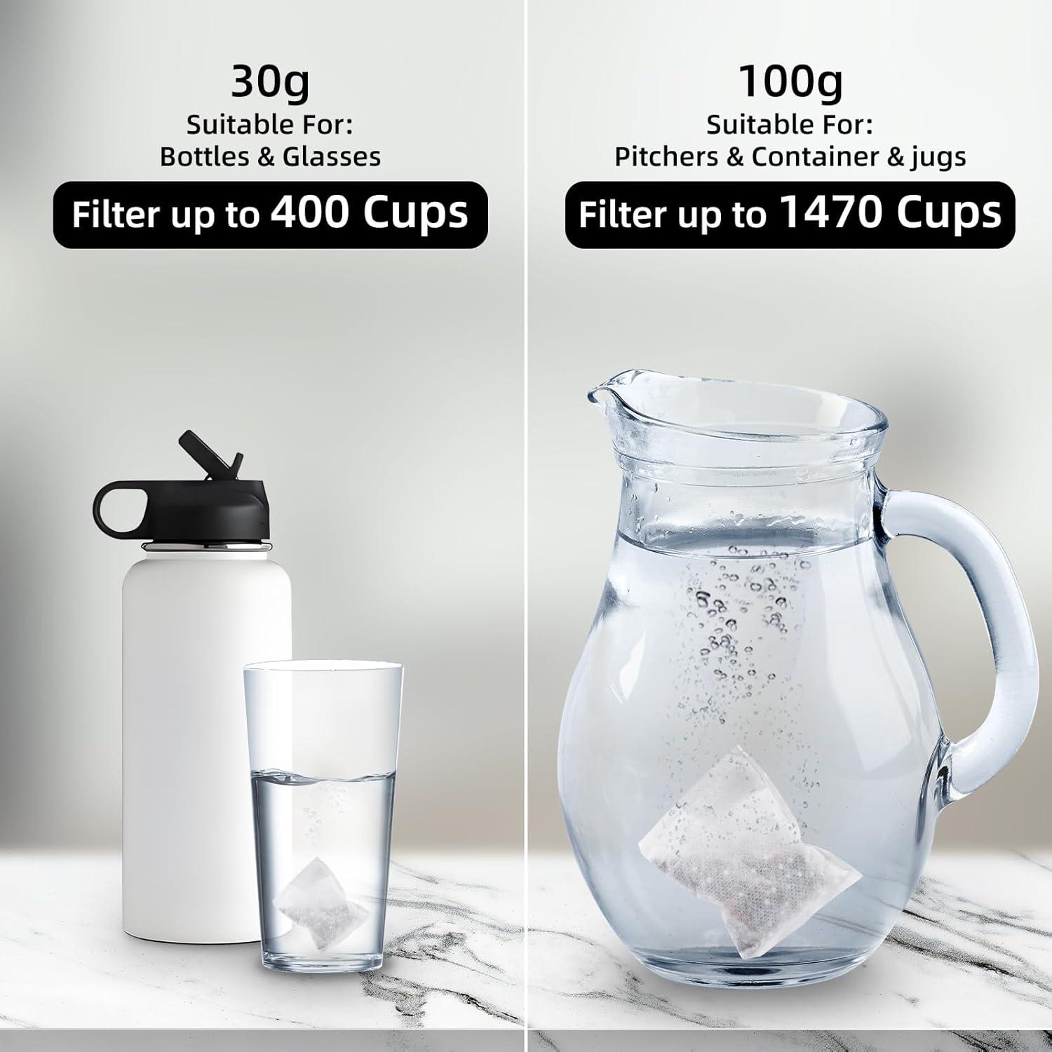 imagePochette de filtre eau alcaline portable systme de filtration deau riche en hydrogne pour bouteille pichet rcipient pH lev 9 sac filtre eau pour bouteille deau longue dure 1 x 1001100g