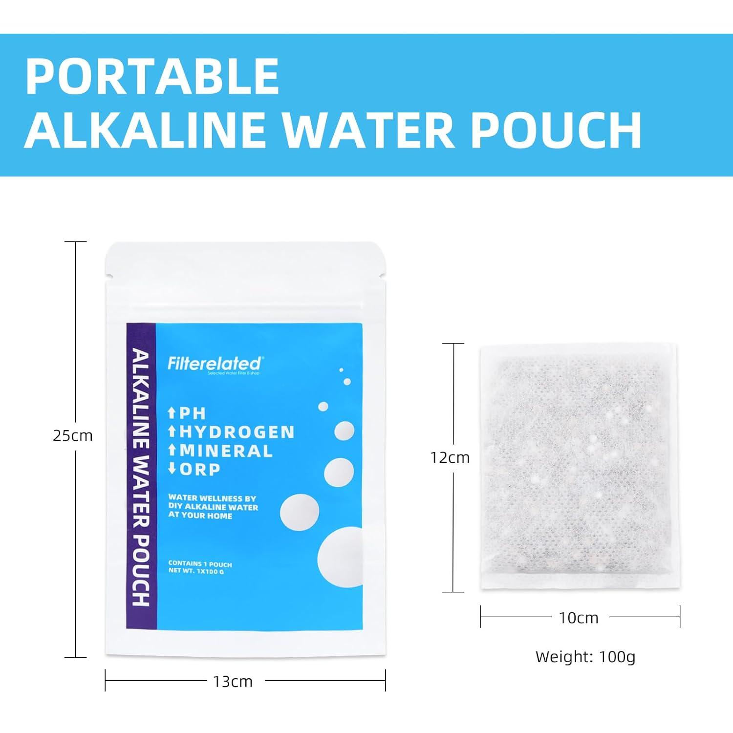 imagePochette de filtre eau alcaline portable systme de filtration deau riche en hydrogne pour bouteille pichet rcipient pH lev 9 sac filtre eau pour bouteille deau longue dure 1 x 1001100g