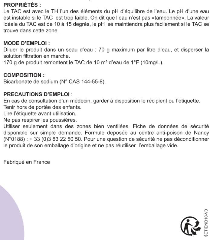 imageiopool Poudre Alka Equilibre Alcalinit Eau Piscine ou Spa Haute Concentration Appli Ddie 1 kg1 Kg