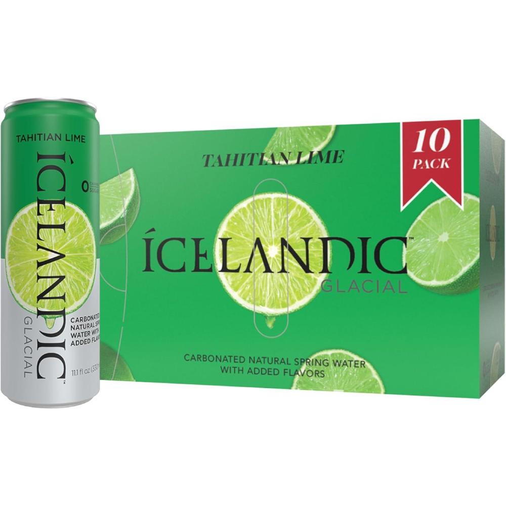 imageIcelandic Glacial Natural Spring Lot de 12 bouteilles deau alcaline 1 lCitron vert de Tahiti