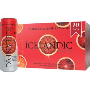 Icelandic Glacial Natural Spring Lot de 12 bouteilles d&rsquo;eau alcaline 1 l(Tarocco Blood Orange)