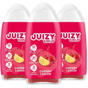 JUIZY WOW Sirop sans sucre | 3 x 65ml Pink Grapefruit – Jusqu&rsquo;à 36L Sirop naturel pour boissons | Zero Calories | Vegan | Bundle de 3 | Boisson concentrée prête à l’emploi | More Juice – Less Calories(Cherry Lemon)