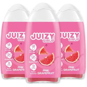 JUIZY WOW Sirop sans sucre | 3 x 65ml Pink Grapefruit – Jusqu&rsquo;à 36L Sirop naturel pour boissons | Zero Calories | Vegan | Bundle de 3 | Boisson concentrée prête à l’emploi | More Juice – Less Calories(Pink Grapefruit)