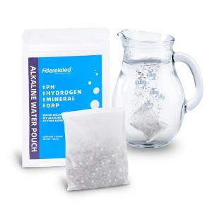Pochette de filtre à eau alcaline portable, système de filtration d&rsquo;eau riche en hydrogène pour bouteille, pichet, récipient, pH élevé 9 + sac filtre à eau pour bouteille d&rsquo;eau longue durée (1 x 100(1*100g)