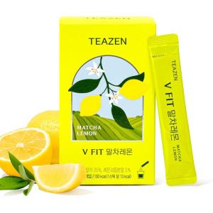 TEAZEN – V Fit Matcha Citron – Boisson instantanée au thé vert – 10 sachets – Sans sucre, végétalien, faible en calories – Mélange japonais de matcha et de citron pour l&rsquo;énergie et le métabolisme