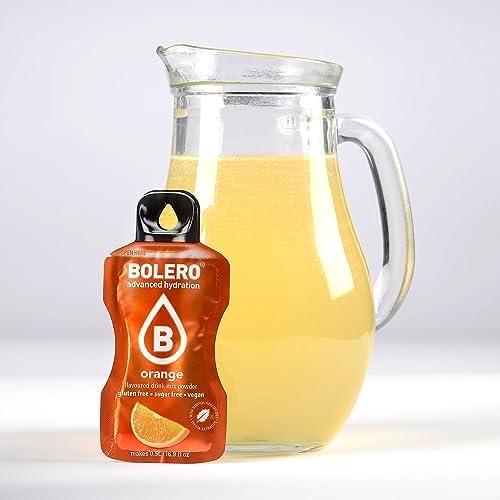 imageBolero ORANGE 24x3g Jus en poudre sans sucre dulcor la stvia vitamine C pour enfants et sportifs sans gluten vgtalien saveur dorange