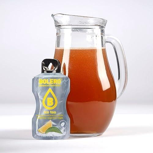 imageBolro ICE TEA LEMON 24x3g Jus en poudre sans sucre dulcor la stvia vitamine C pour enfants et sportifs sans gluten vgtalien th glac saveur citron