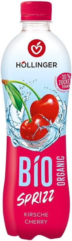 imageHLLINGER Bio Spritz Kirsche Boisson Ptillante Vgtalienne Sans Sucre Ajout Bouteille PET 500ml Saveur Cerise