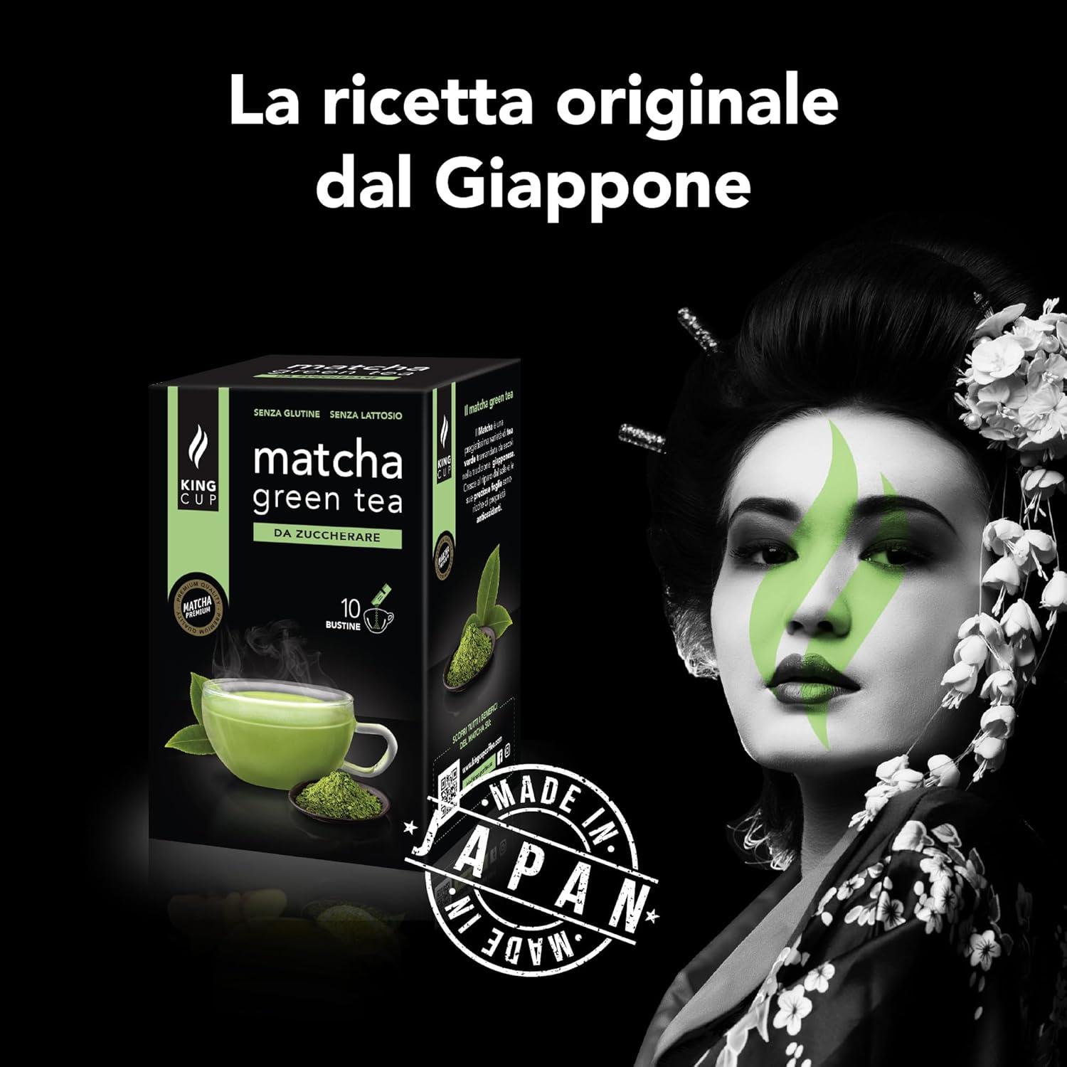 imageKing Cup 1 Paquet de 10 Sachets Solubles de Boisson Gingembre et Citron Sans Sucre 10 Stick de 6 gr Got Gingembre et Citron Ajouter 60 Ml dEau Chaude Sans Gluten Sans LactoseTH MATCHA