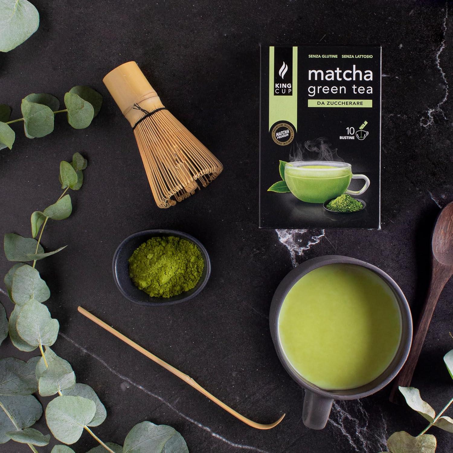 imageKing Cup 1 Paquet de 10 Sachets Solubles de Boisson Gingembre et Citron Sans Sucre 10 Stick de 6 gr Got Gingembre et Citron Ajouter 60 Ml dEau Chaude Sans Gluten Sans LactoseTH MATCHA