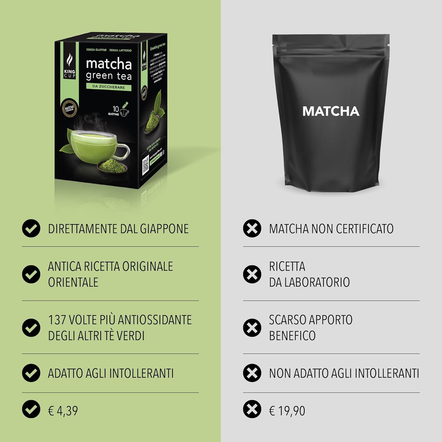imageKing Cup 1 Paquet de 10 Sachets Solubles de Boisson Gingembre et Citron Sans Sucre 10 Stick de 6 gr Got Gingembre et Citron Ajouter 60 Ml dEau Chaude Sans Gluten Sans LactoseTH MATCHA