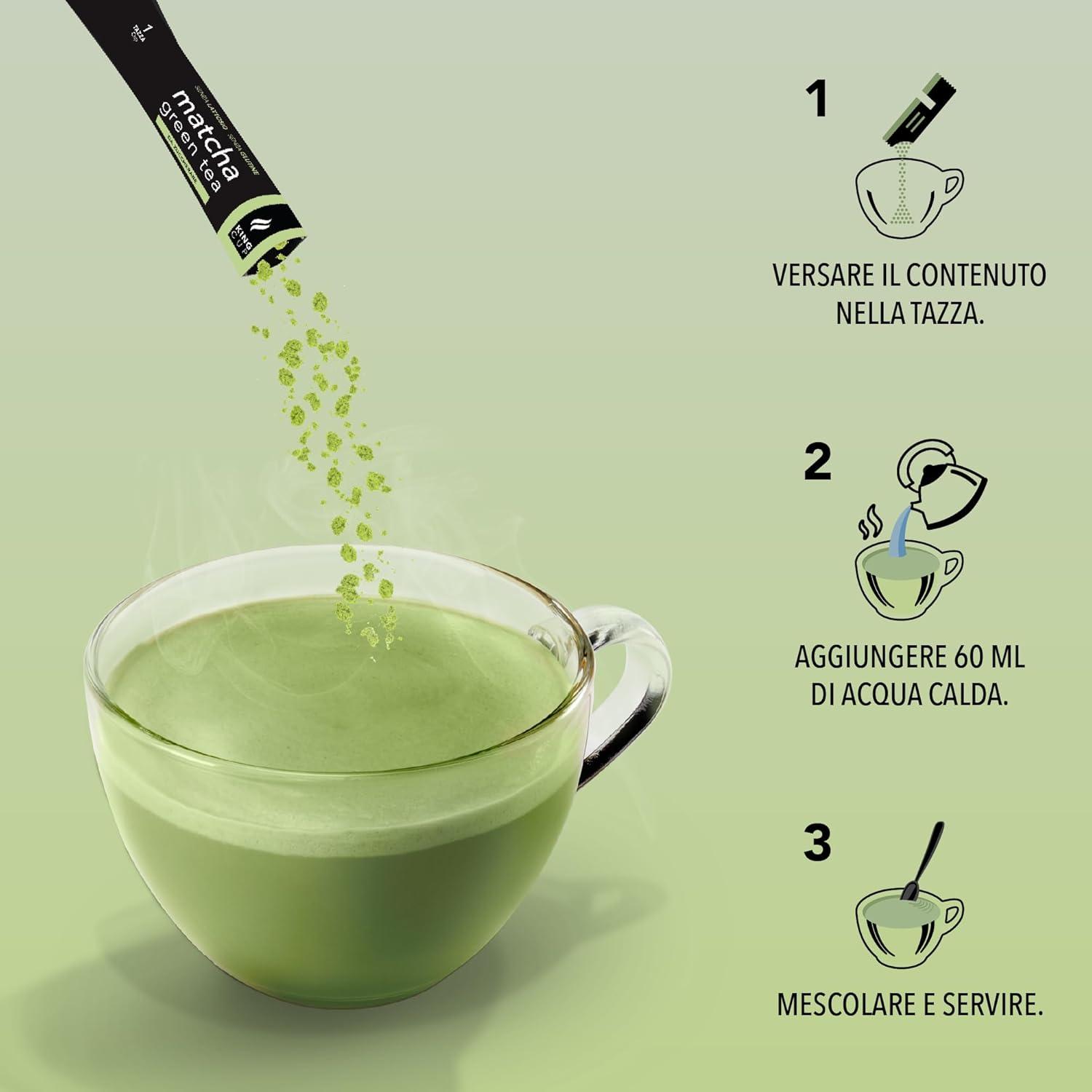 imageKing Cup 1 Paquet de 10 Sachets Solubles de Boisson Gingembre et Citron Sans Sucre 10 Stick de 6 gr Got Gingembre et Citron Ajouter 60 Ml dEau Chaude Sans Gluten Sans LactoseTH MATCHA