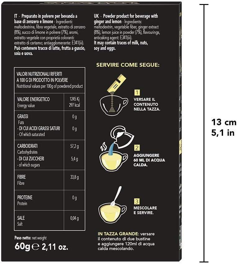 imageKing Cup 1 Paquet de 10 Sachets Solubles de Boisson Gingembre et Citron Sans Sucre 10 Stick de 6 gr Got Gingembre et Citron Ajouter 60 Ml dEau Chaude Sans Gluten Sans LactoseGINGEMBRE ET CITRON SANS SUCRE