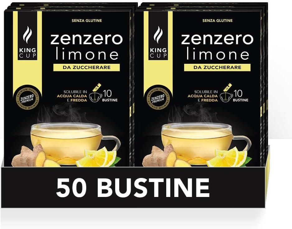 imageKing Cup 1 Paquet de 10 Sachets Solubles de Boisson Gingembre et Citron Sans Sucre 10 Stick de 6 gr Got Gingembre et Citron Ajouter 60 Ml dEau Chaude Sans Gluten Sans LactoseGINGEMBRE ET CITRON SANS SUCRE
