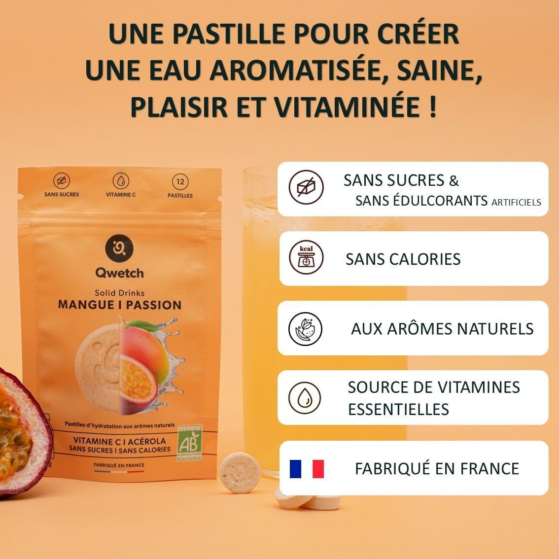 imageQwetch SOLID DRINKS 36 Pastilles dhydratation avec Vitamines C ampamp B Boisson Sans Sucres Saveurs PoireampampGingembre MreampampMyrtille LitchiampampGoyave Vegan Zro Calories Fabriqu en FranceCoffret Classique