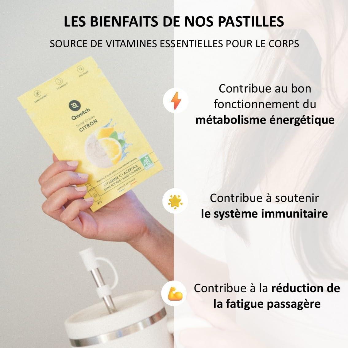 imageQwetch SOLID DRINKS 36 Pastilles dhydratation avec Vitamines C ampamp B Boisson Sans Sucres Saveurs PoireampampGingembre MreampampMyrtille LitchiampampGoyave Vegan Zro Calories Fabriqu en FranceCoffret Classique