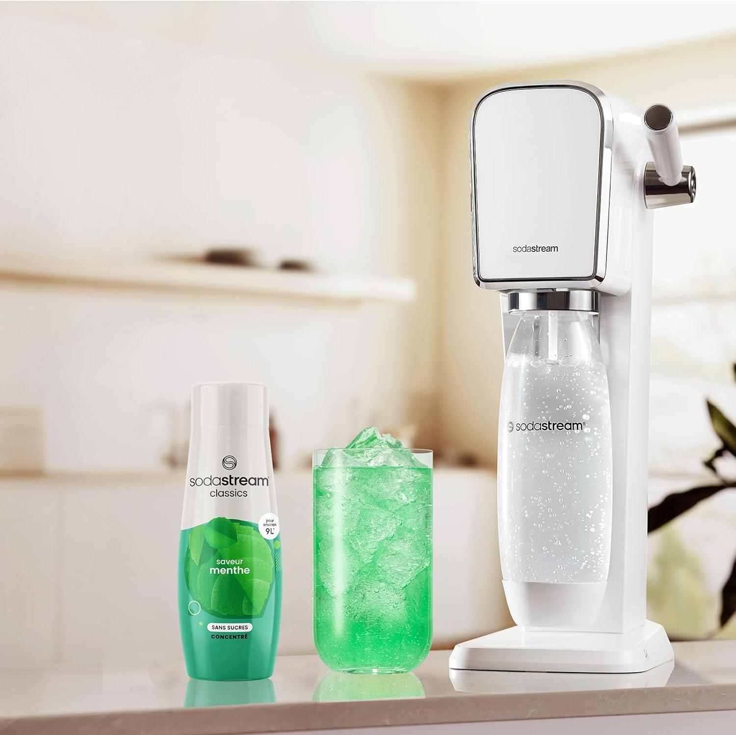 imageSodaStream Concentr Menthe Sans Sucres pour Machine Eau Ptillante et Soda Prparez jusqu 9 Litres de Sirop de Menthe en Quelques Secondes 440ml