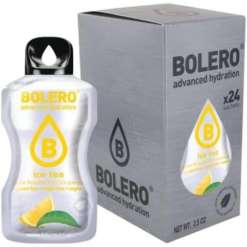 imageBolro ICE TEA LEMON 24x3g Jus en poudre sans sucre dulcor la stvia vitamine C pour enfants et sportifs sans gluten vgtalien th glac saveur citron