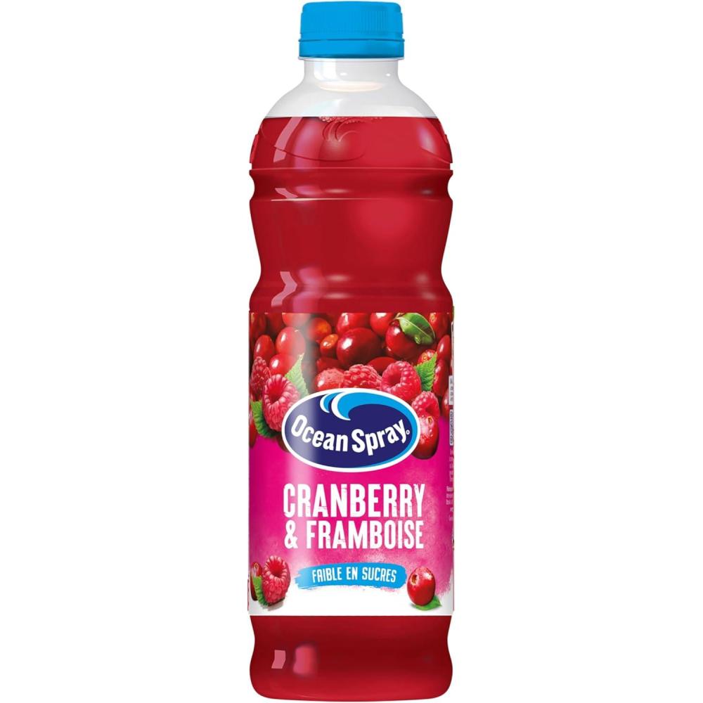 imageOCEAN SPRAY Bouteille de jus de Cranberry et Framboise Faible en sucres 1 Litre Carton de 6 bouteilles