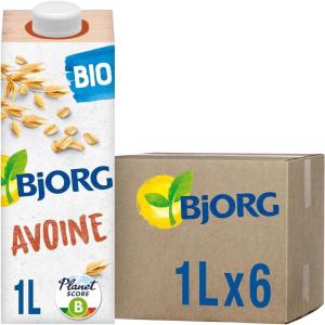 BJORG – Boisson 3 Noix – Sans Sucres Ajoutés – 100% Végétal – Mélange Noisettes, Amandes et Noix de Macadamia – Riche en Protéines – Écoreponsable – 1L(Le forfait peut varier)(Avoine – Lot de 6)