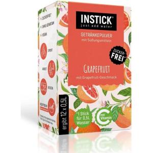 INSTICK Boisson instantanée sans sucre (pêche) 12 x 0,5-1 L Poudre pour boissons végétaliennes faibles en calories et vitamine C, poudre instantanée(Pamplemousse)