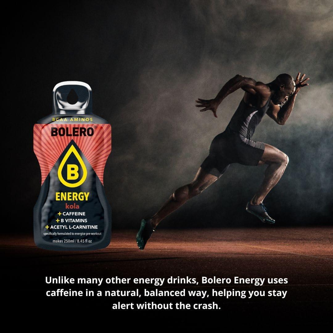 imageBolero Energy 7 g x 12 sachets Boisson en poudre sans sucre Vgan ampamp sans gluten Pour un mode de vie actif 12x7g Power PunchFraise