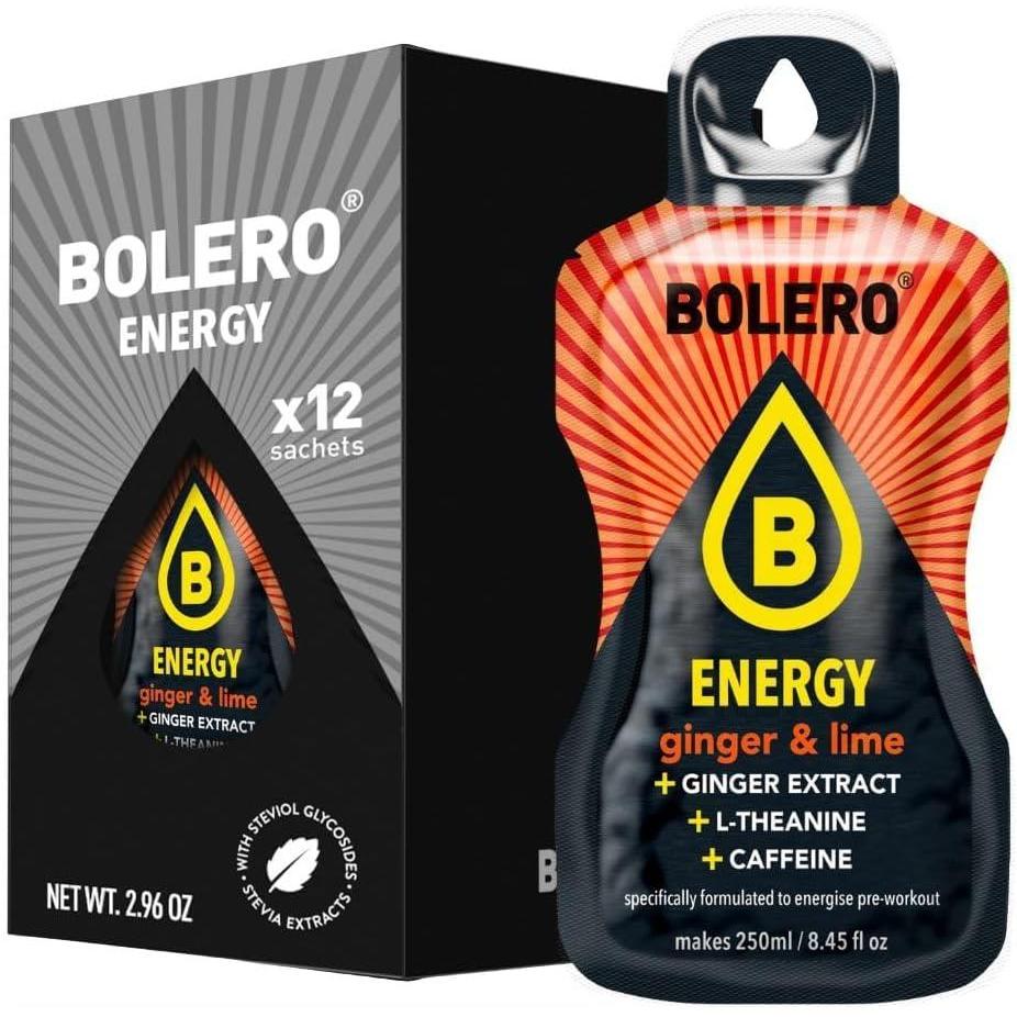 imageBolero Energy 7 g x 12 sachets Boisson en poudre sans sucre Vgan ampamp sans gluten Pour un mode de vie actif 12x7g Power PunchGingembre Citron vert