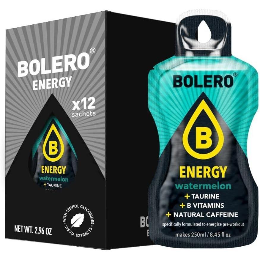 imageBolero Energy 7 g x 12 sachets Boisson en poudre sans sucre Vgan ampamp sans gluten Pour un mode de vie actif 12x7g Power PunchPastque