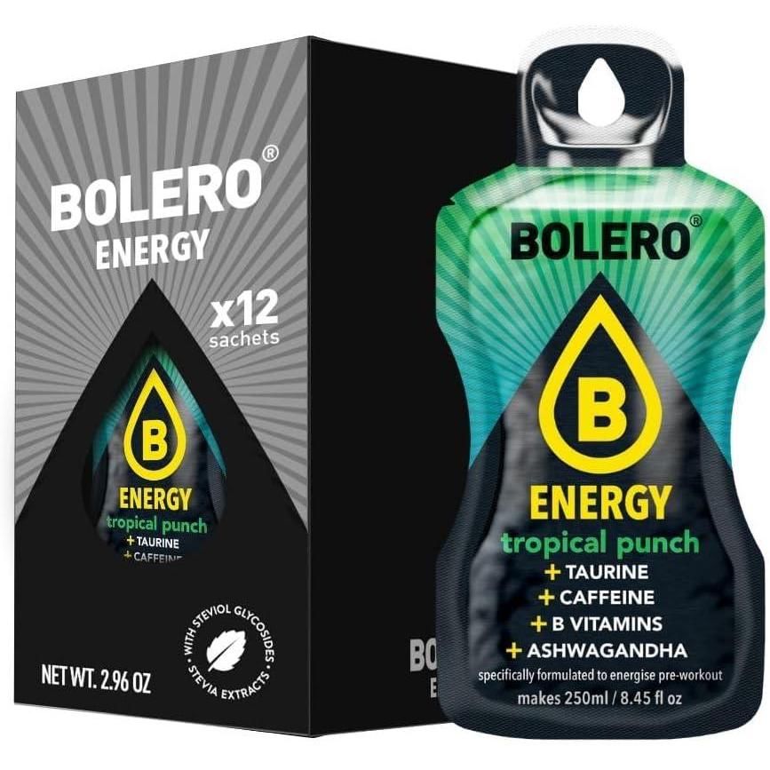 imageBolero Energy 7 g x 12 sachets  Boisson en poudre sans sucre  Vgan ampamp sans gluten  Pour un mode de vie actif 12x7g Power PunchPunch Tropical