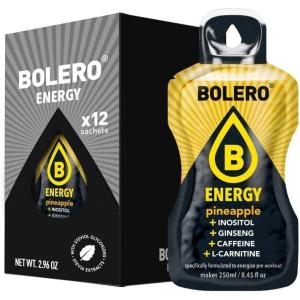 Bolero Energy 7 g x 12 sachets | Boisson en poudre sans sucre | Végan & sans gluten | Pour un mode de vie actif (12x7g, Power Punch)(Ananas)