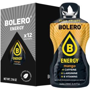 Bolero Energy 7 g x 12 sachets | Boisson en poudre sans sucre | Végan & sans gluten | Pour un mode de vie actif (12x7g, Power Punch)(Mangue)