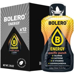 Bolero Energy 7 g x 12 sachets | Boisson en poudre sans sucre | Végan & sans gluten | Pour un mode de vie actif (12x7g, Power Punch)(Punch Pacifique)