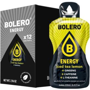 Bolero Energy 7 g x 12 sachets | Boisson en poudre sans sucre | Végan & sans gluten | Pour un mode de vie actif (12x7g, Power Punch)(Thé Glacé Citron)