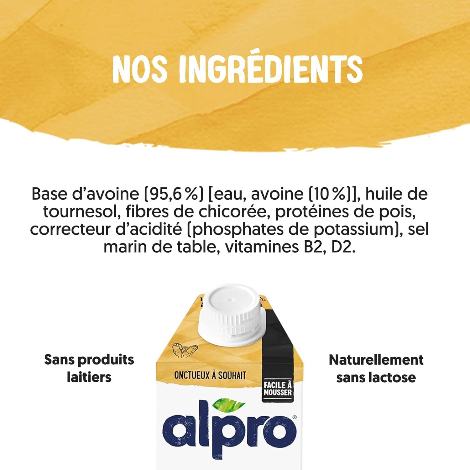 imageAlpro Spcial pour Caf Avoine Boisson Vgtale Avoine Barista Facile Mousser Naturellement Sans Lactose Sans Sucres Ajouts Source de Fibres ampamp Vitamines B2 ampamp D2 8x750 mLAvoine