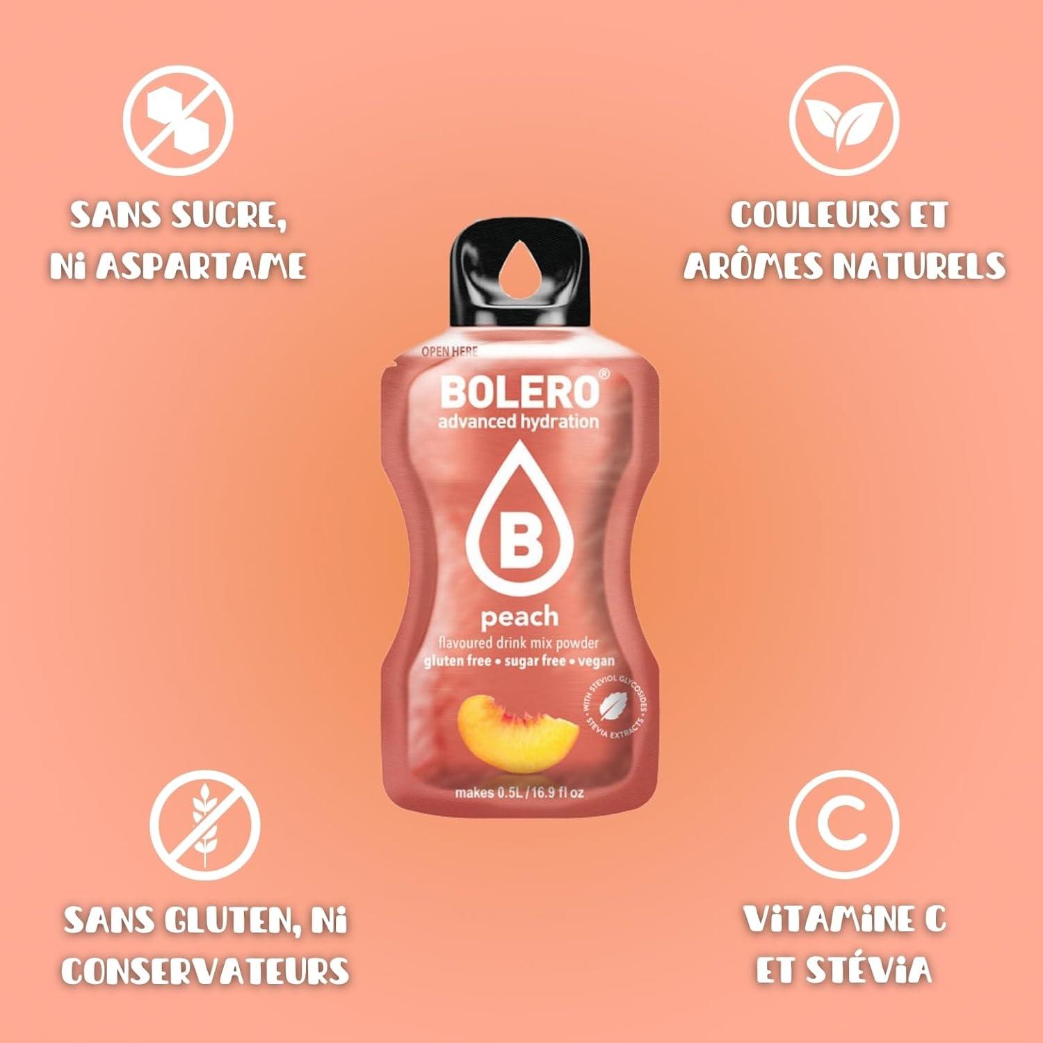 imageBOLERO Menthe 10 sticks 9g de Poudre pour Boisson sans sucre la Stevia Sans Conservateur ni colorants artificiels Faible en calories il convient pour toute la FamillePche