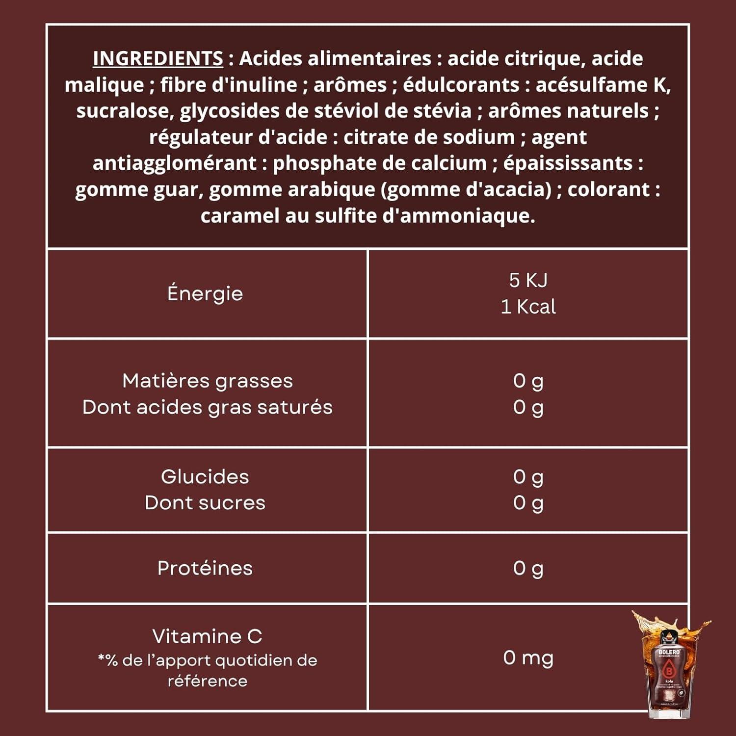 imageBOLERO Menthe 10 sticks 9g de Poudre pour Boisson sans sucre la Stevia Sans Conservateur ni colorants artificiels Faible en calories il convient pour toute la FamilleCola