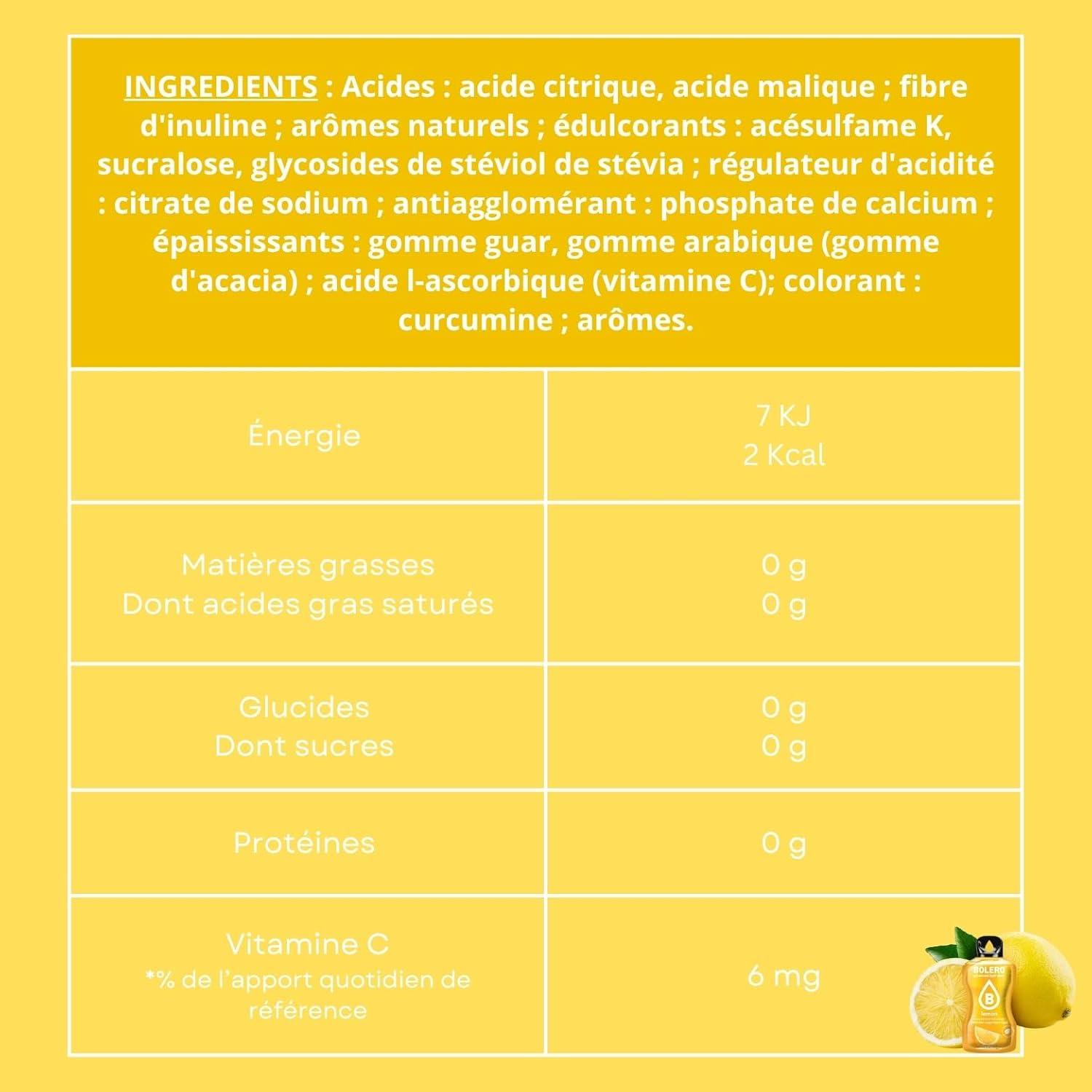 imageBOLERO Menthe 10 sticks 9g de Poudre pour Boisson sans sucre la Stevia Sans Conservateur ni colorants artificiels Faible en calories il convient pour toute la FamilleCitron