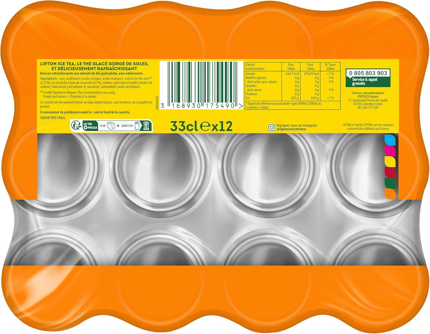 imageLipton Ice Tea Saveur Pche12 x 150mlCanettes