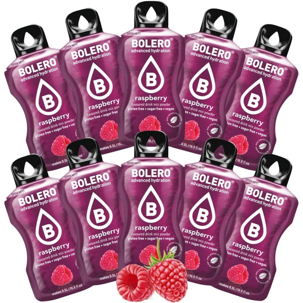 imageBOLERO Menthe 10 sticks 9g de Poudre pour Boisson sans sucre la Stevia Sans Conservateur ni colorants artificiels Faible en calories il convient pour toute la FamilleFramboise