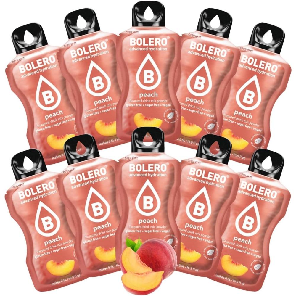 imageBOLERO Menthe  10 sticks 9g de Poudre pour Boisson sans sucre  la Stevia  Sans Conservateur ni colorants artificiels Faible en calories il convient pour toute la FamillePche