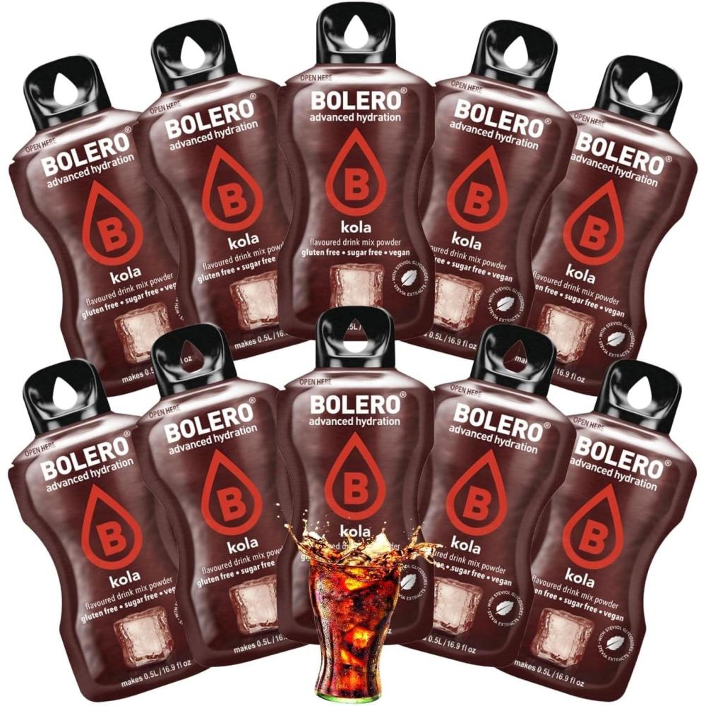 imageBOLERO Menthe 10 sticks 9g de Poudre pour Boisson sans sucre la Stevia Sans Conservateur ni colorants artificiels Faible en calories il convient pour toute la FamilleCola