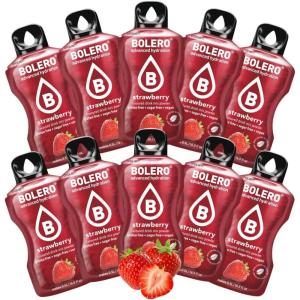 BOLERO Menthe | 10 sticks 9g de Poudre pour Boisson sans sucre à la Stevia | Sans Conservateur ni colorants artificiels, Faible en calories, il convient pour toute la Famille(Fraise)