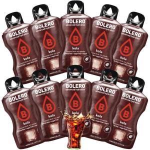 BOLERO Menthe | 10 sticks 9g de Poudre pour Boisson sans sucre à la Stevia | Sans Conservateur ni colorants artificiels, Faible en calories, il convient pour toute la Famille(Cola)