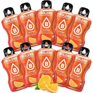 BOLERO Menthe | 10 sticks 9g de Poudre pour Boisson sans sucre à la Stevia | Sans Conservateur ni colorants artificiels, Faible en calories, il convient pour toute la Famille(Orange)