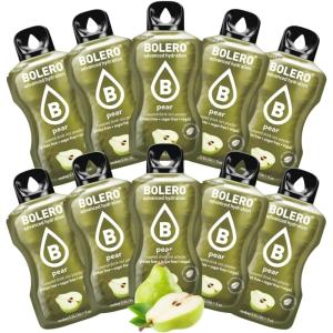 BOLERO Menthe | 10 sticks 9g de Poudre pour Boisson sans sucre à la Stevia | Sans Conservateur ni colorants artificiels, Faible en calories, il convient pour toute la Famille(Poire)